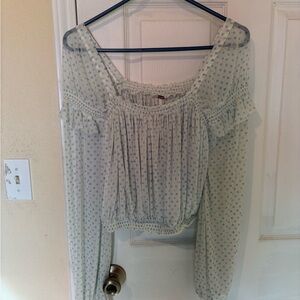 Free people  Blue Polka Dot Women's Top size medium